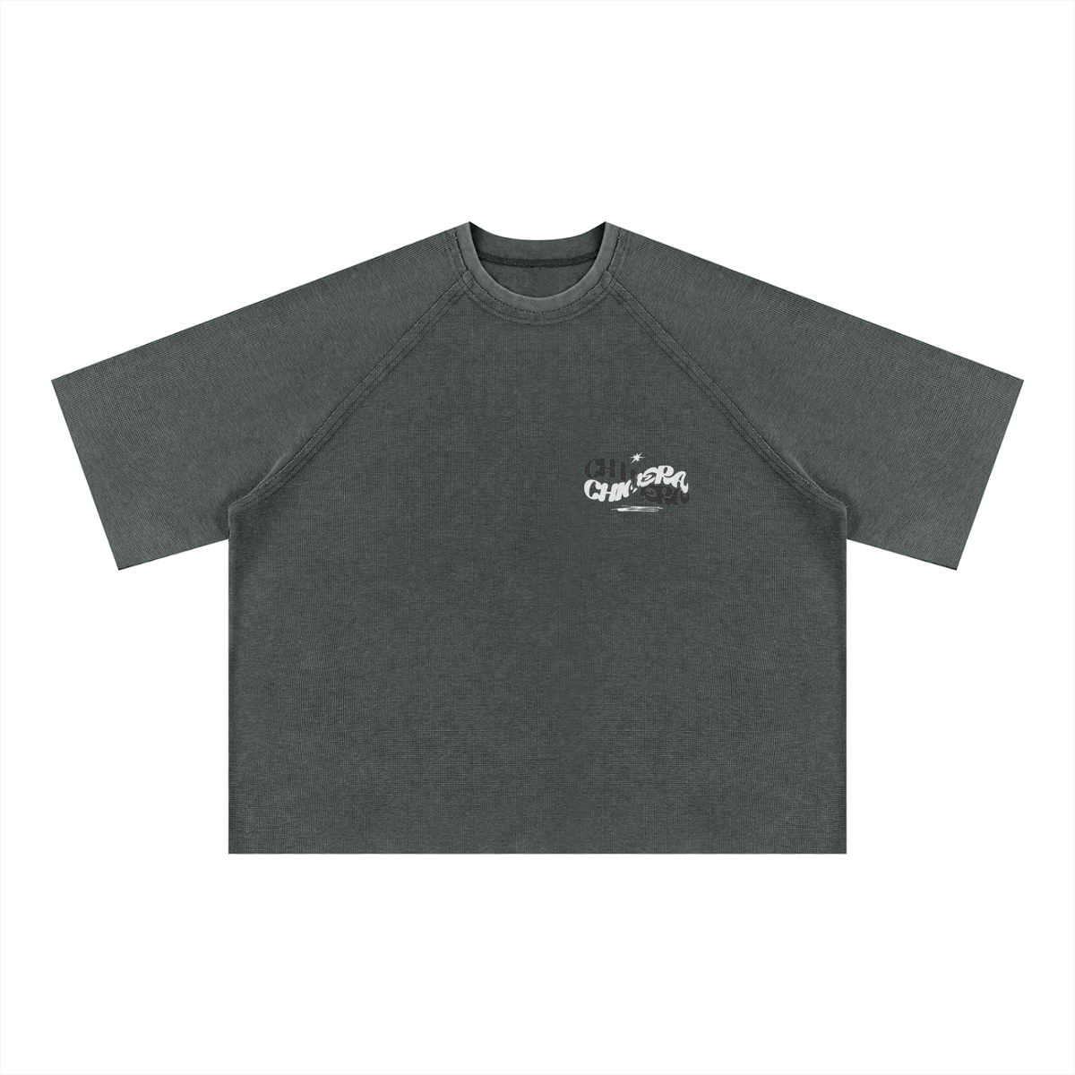 Unisex Mineral Wash Boxy Waffle T-Shirt
