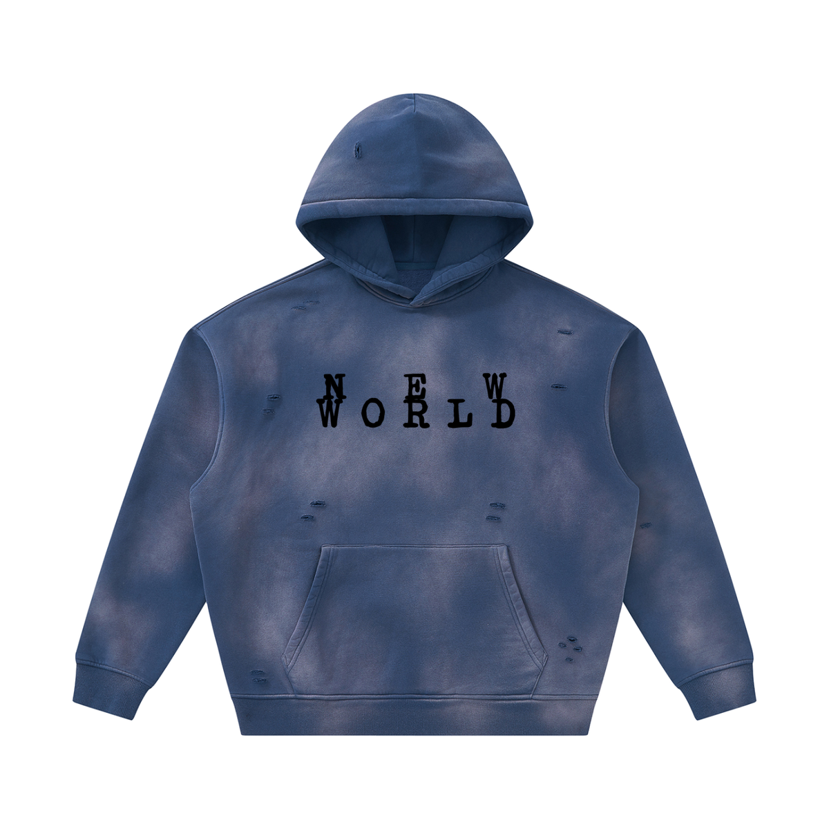 Unisex Sunfade Frayed Fleece Hoodie