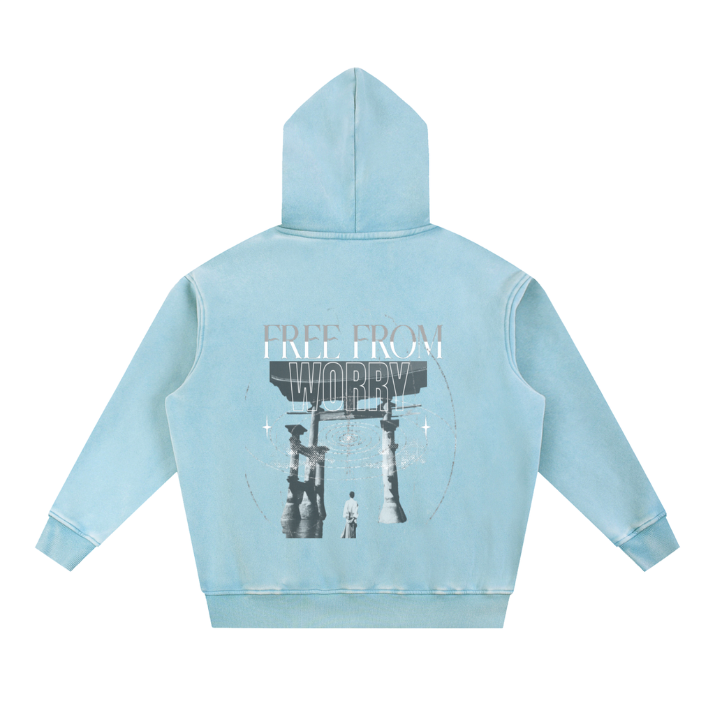 Snow Wash Fleece Oversize Hoodie