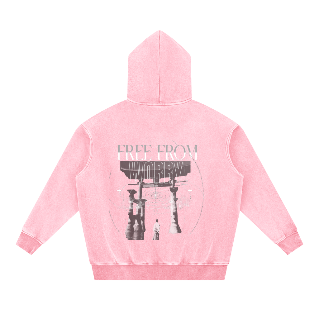 Snow Wash Fleece Oversize Hoodie