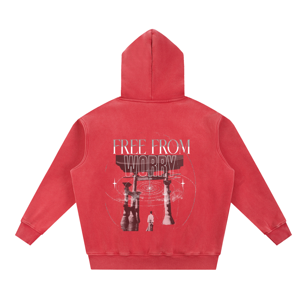 Snow Wash Fleece Oversize Hoodie