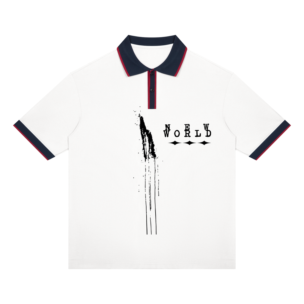 Unisex Color Block Polo Shirt