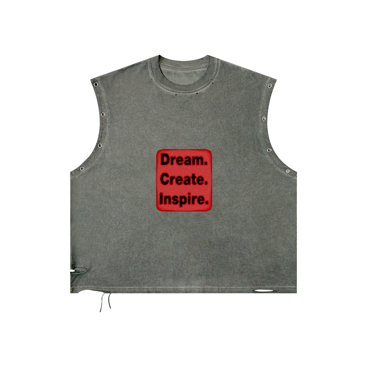 Distressed Grommet Eyelet Tank Top
