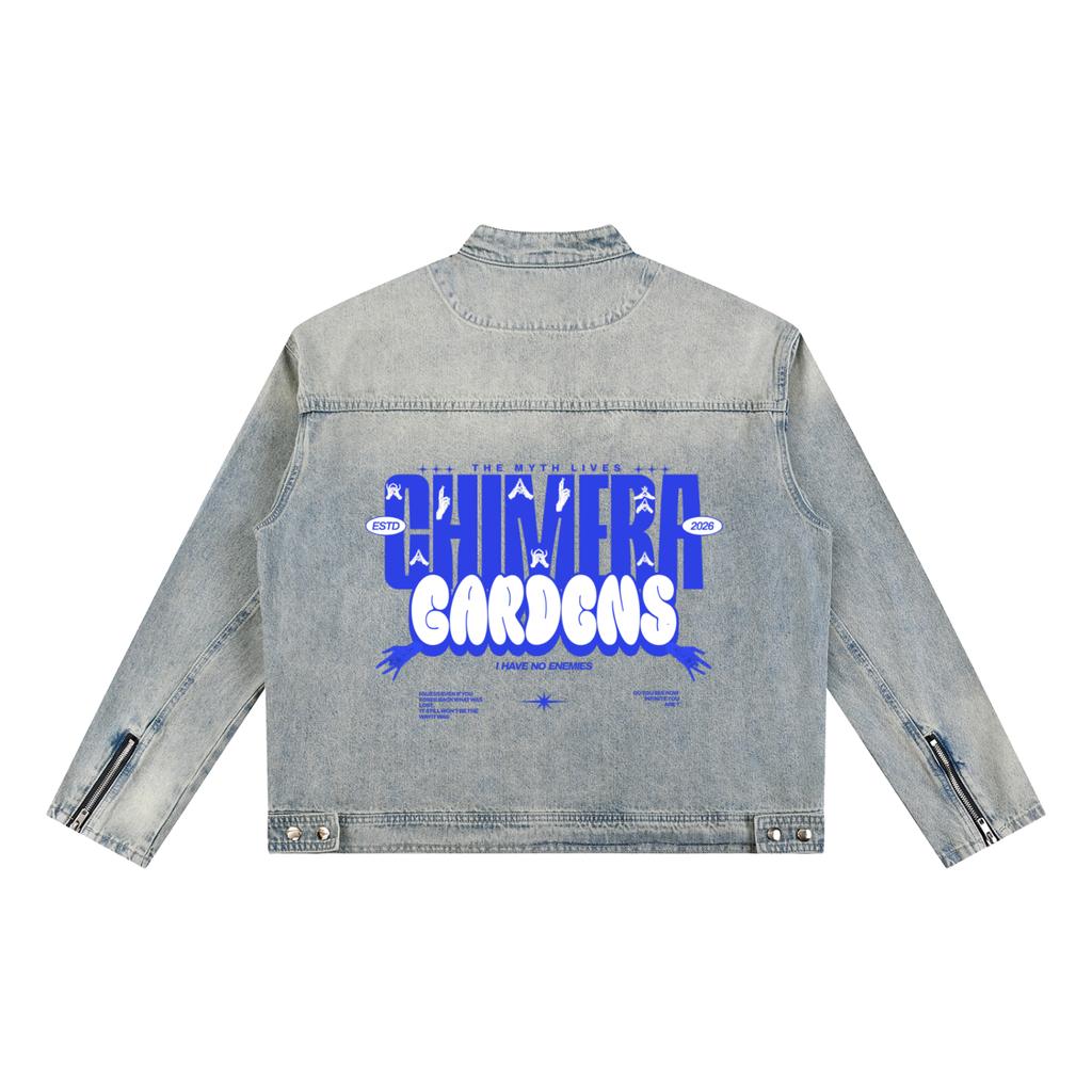 Vintage Wash Zip Denim Jacket