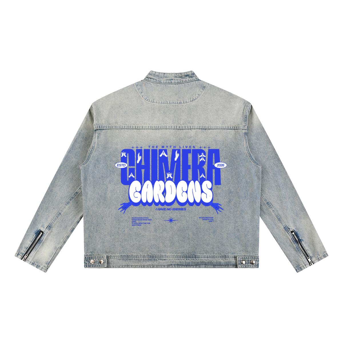 Vintage Wash Zip Denim Jacket