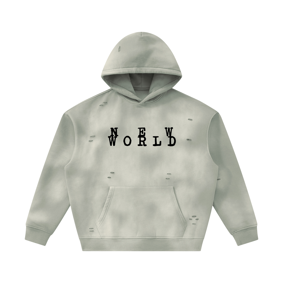 Unisex Sunfade Frayed Fleece Hoodie