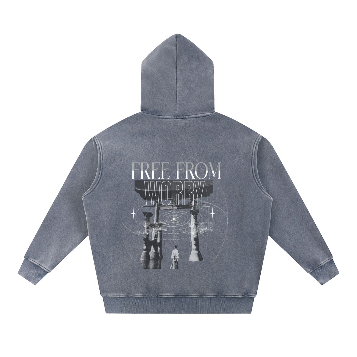 Snow Wash Fleece Oversize Hoodie