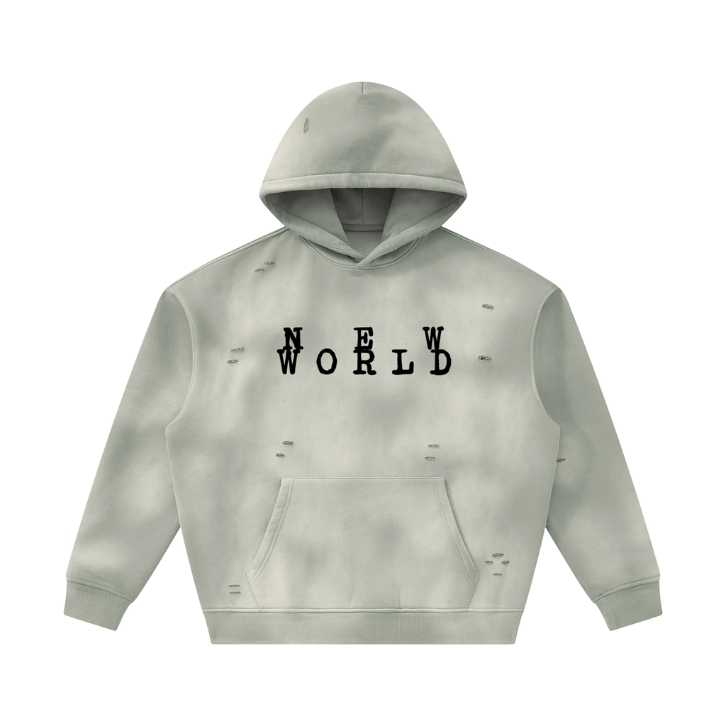 Unisex Sunfade Frayed Fleece Hoodie