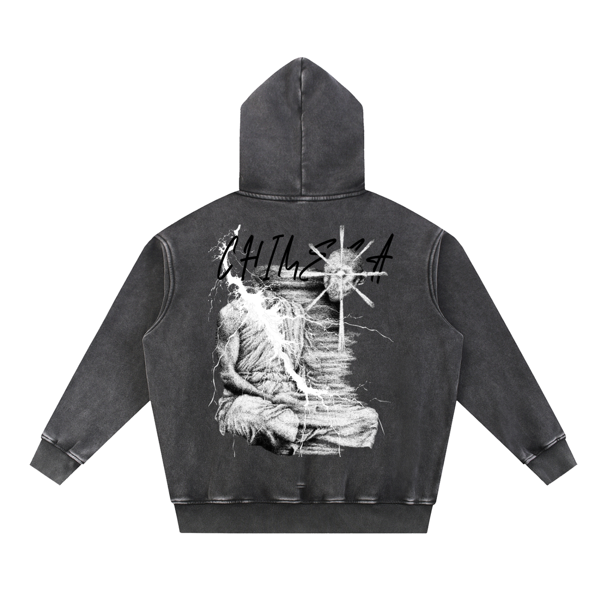Snow Wash Fleece Oversize Hoodie