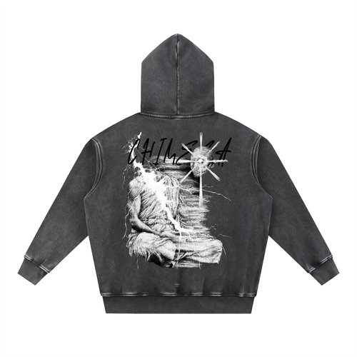Snow Wash Fleece Oversize Hoodie